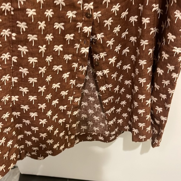 Faherty Linen Maxi Dress Palm Trees XL - Picture 7 of 7